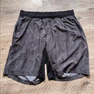 Lululemon Men’s T.H.E. SHORT 9” Linerless Shorts Black Gray Size Large